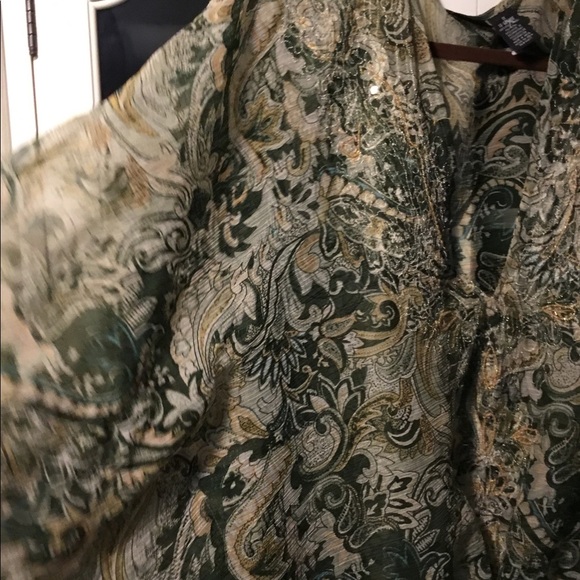 Batwing sheer blouse with drawstring waist - Picture 4 of 6